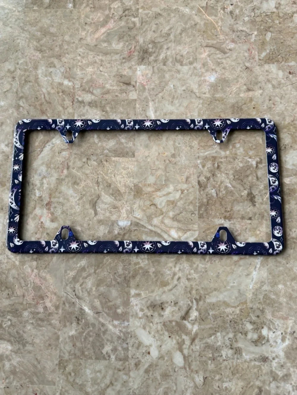 Galaxy Moon and Stars License Plate Frame Cover